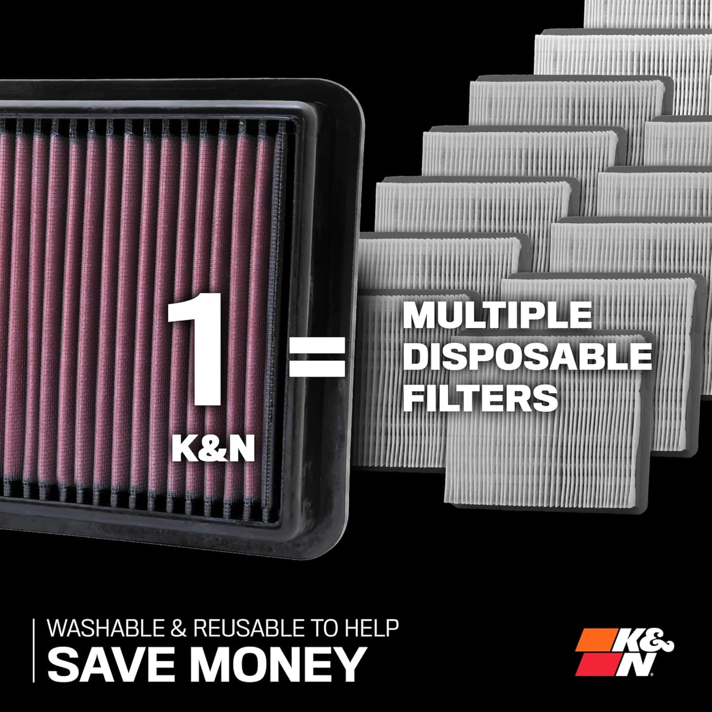 K&N High-Flow Engine Air Filter for Mercedes E350, C350, C300, C320 – 33-2181