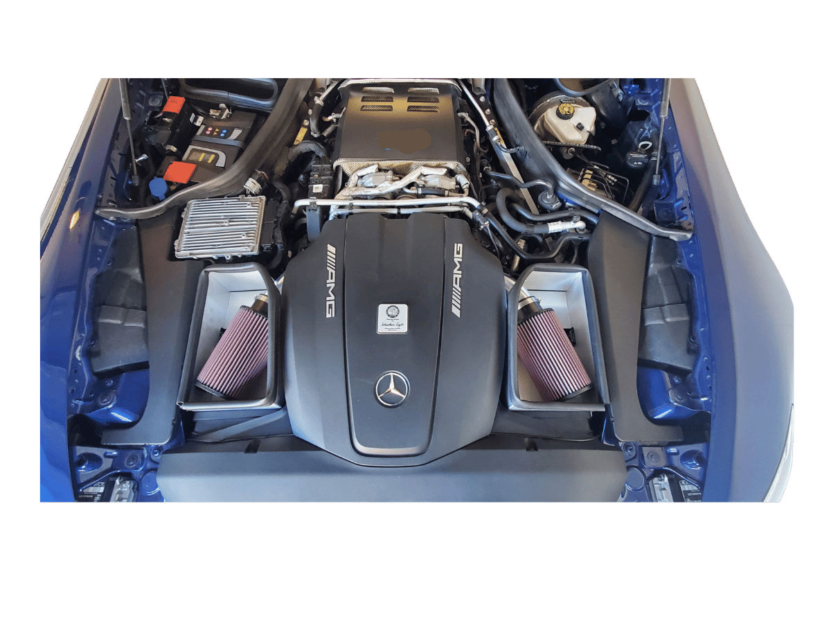 AMG GT Cold Air Intake Kit M178 Engine Installed View