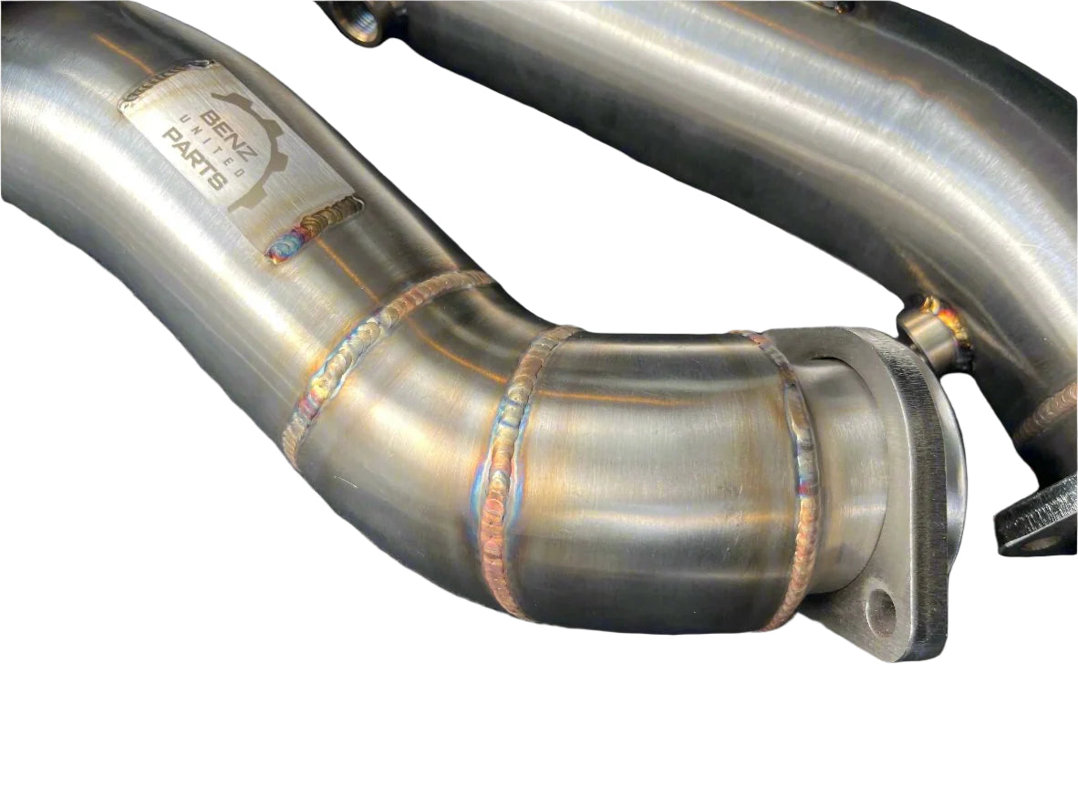 Stainless steel exhaust downpipes for 2015-2023 Mercedes C43 AMG M276 engine