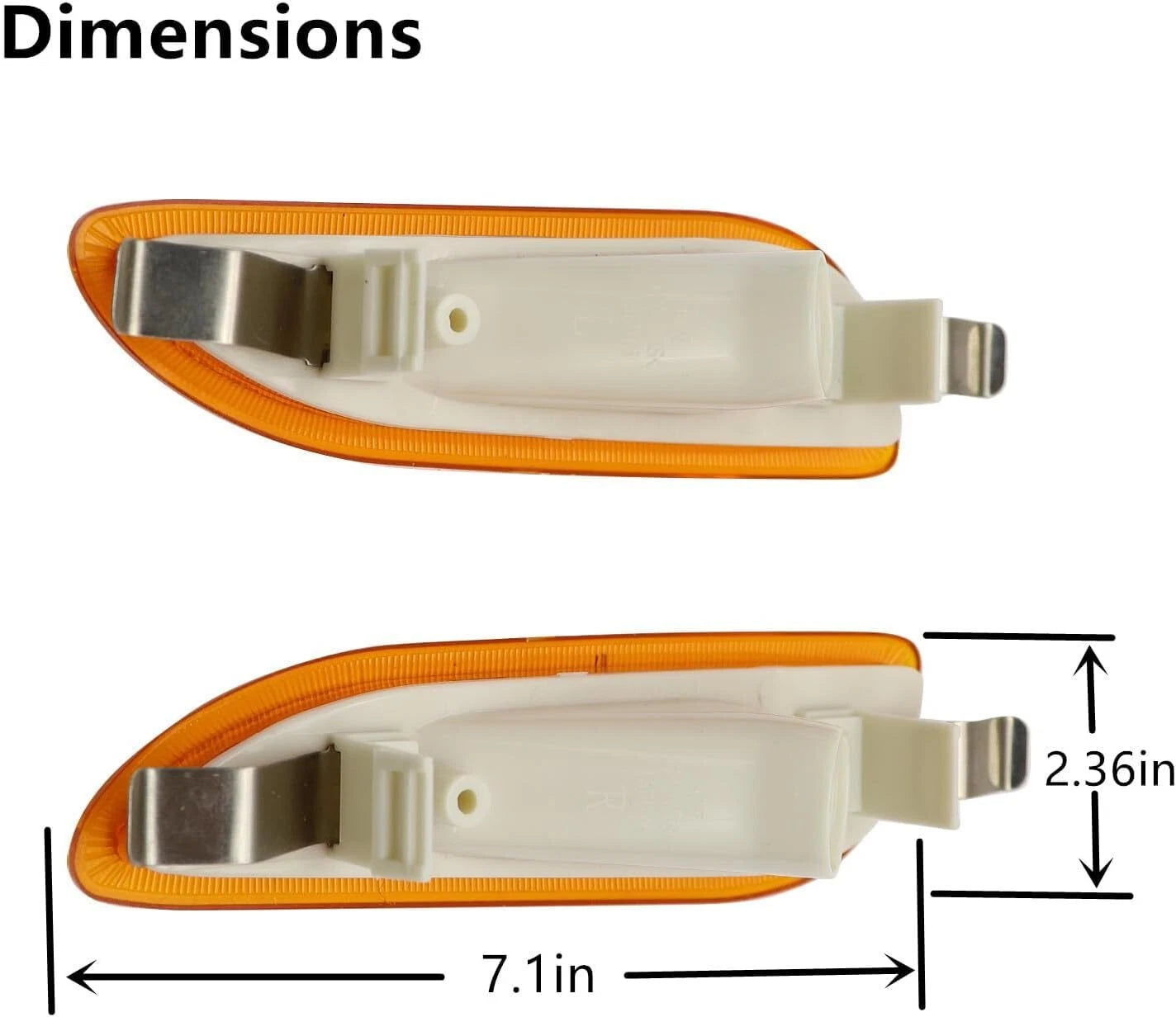 Exact dimensions of Mercedes CLK W209 side marker lights – 7.1 in x 2.36 in