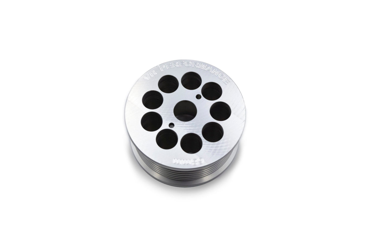 Top-down view of 8oz clutch delete pulley for Mercedes-Benz AMG M113K platform