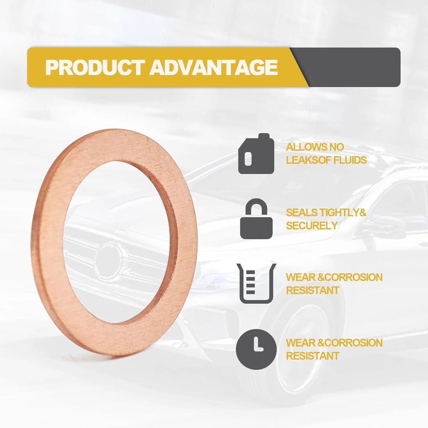 Features of Mercedes copper oil drain gaskets – leak-proof, corrosion-resistant, secure fit