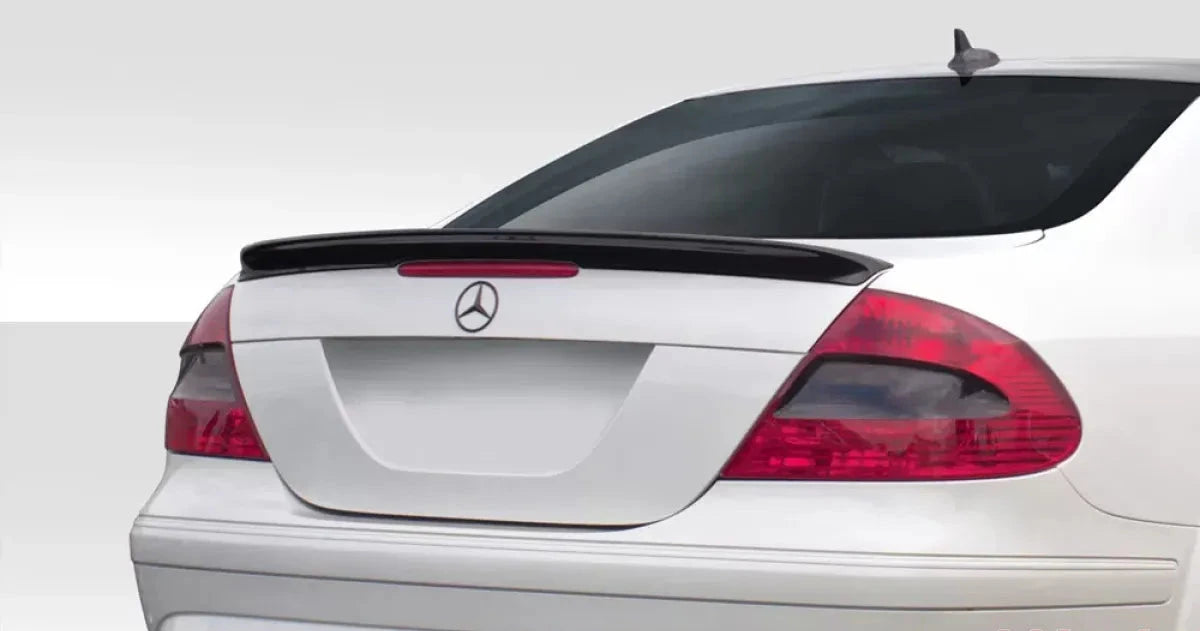 Duraflex Black Series trunk lid spoiler uninstalled for Mercedes-Benz CLK W209 coupe