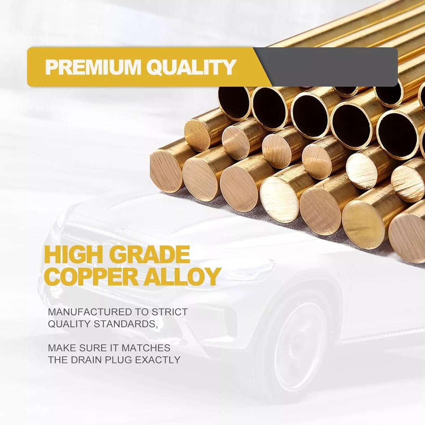 Premium copper alloy bars used in manufacturing Mercedes oil drain plug gaskets