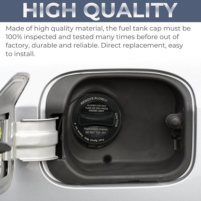 Aftermarket gas cap installed in Mercedes fuel filler housing