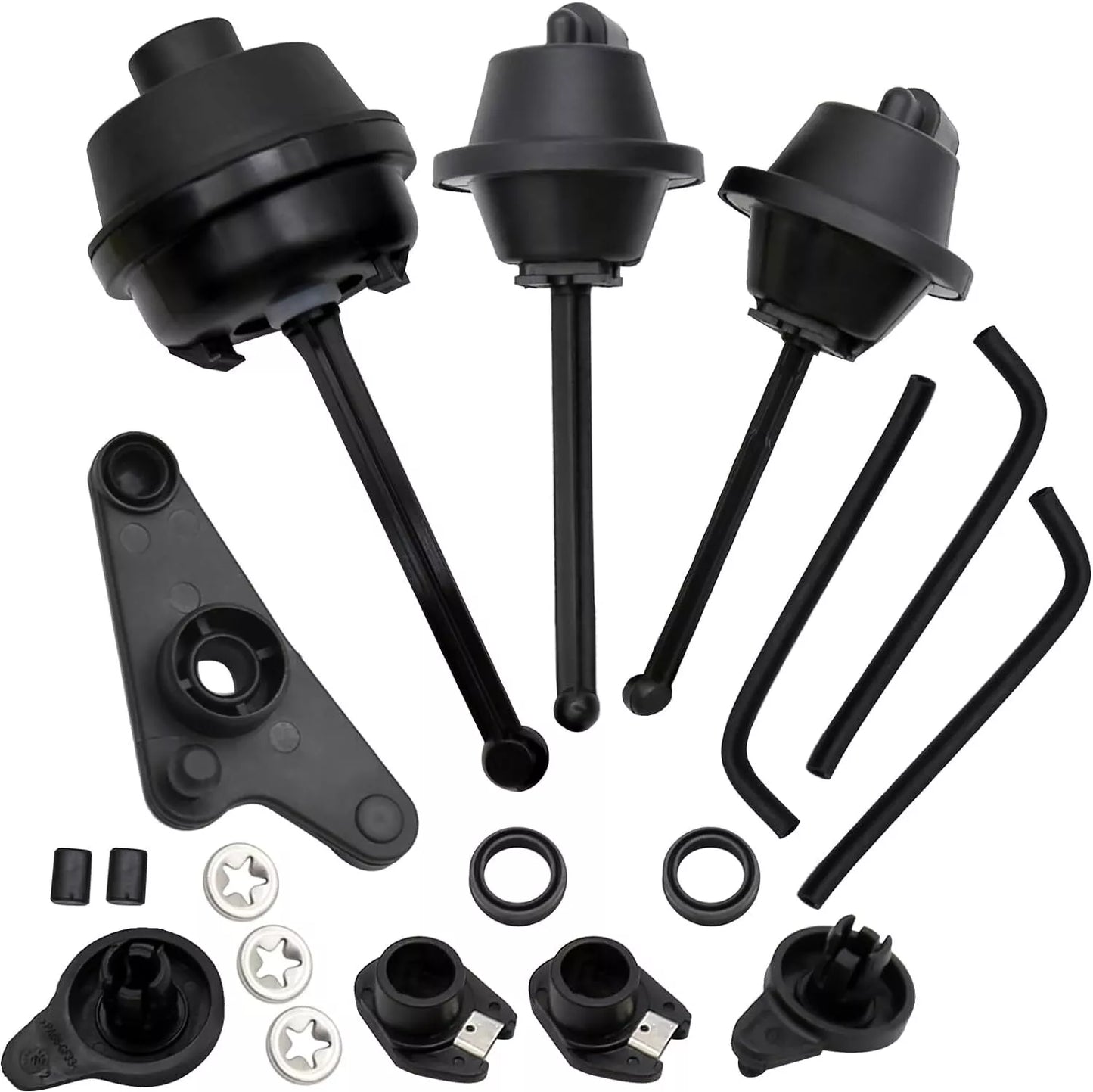 Alternate flat layout of Mercedes-Benz intake manifold repair kit including hoses and tools
