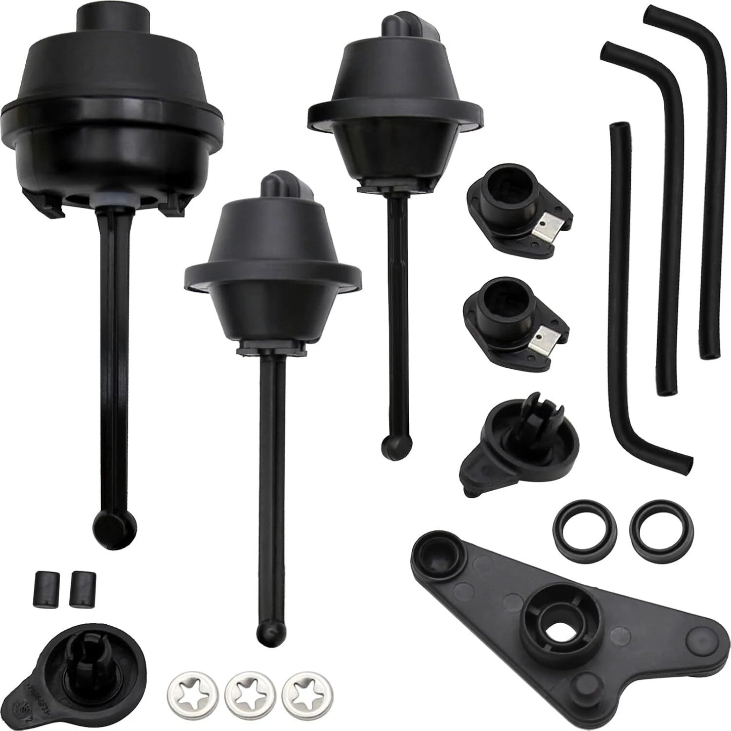 Full kit view of Mercedes-Benz intake manifold air flap adjuster repair kit with rods, arms, and hardware
