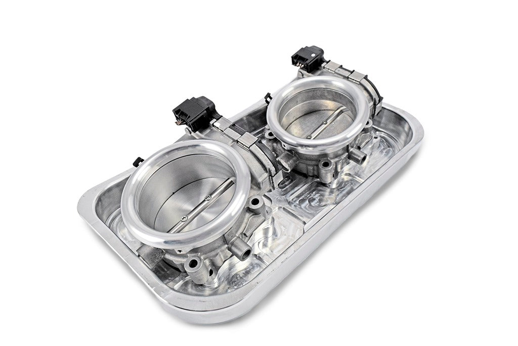 M156 velocity stacks installed on throttle body showing complete upgrade setup
