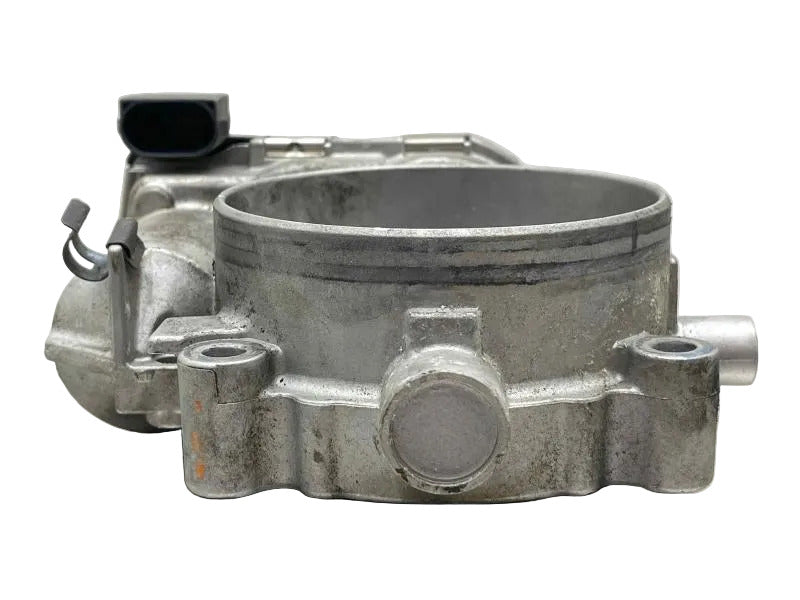 Used genuine Mercedes M273 V8 throttle body actuator in tested condition – top view showing throttle plate (OEM 2731410325)