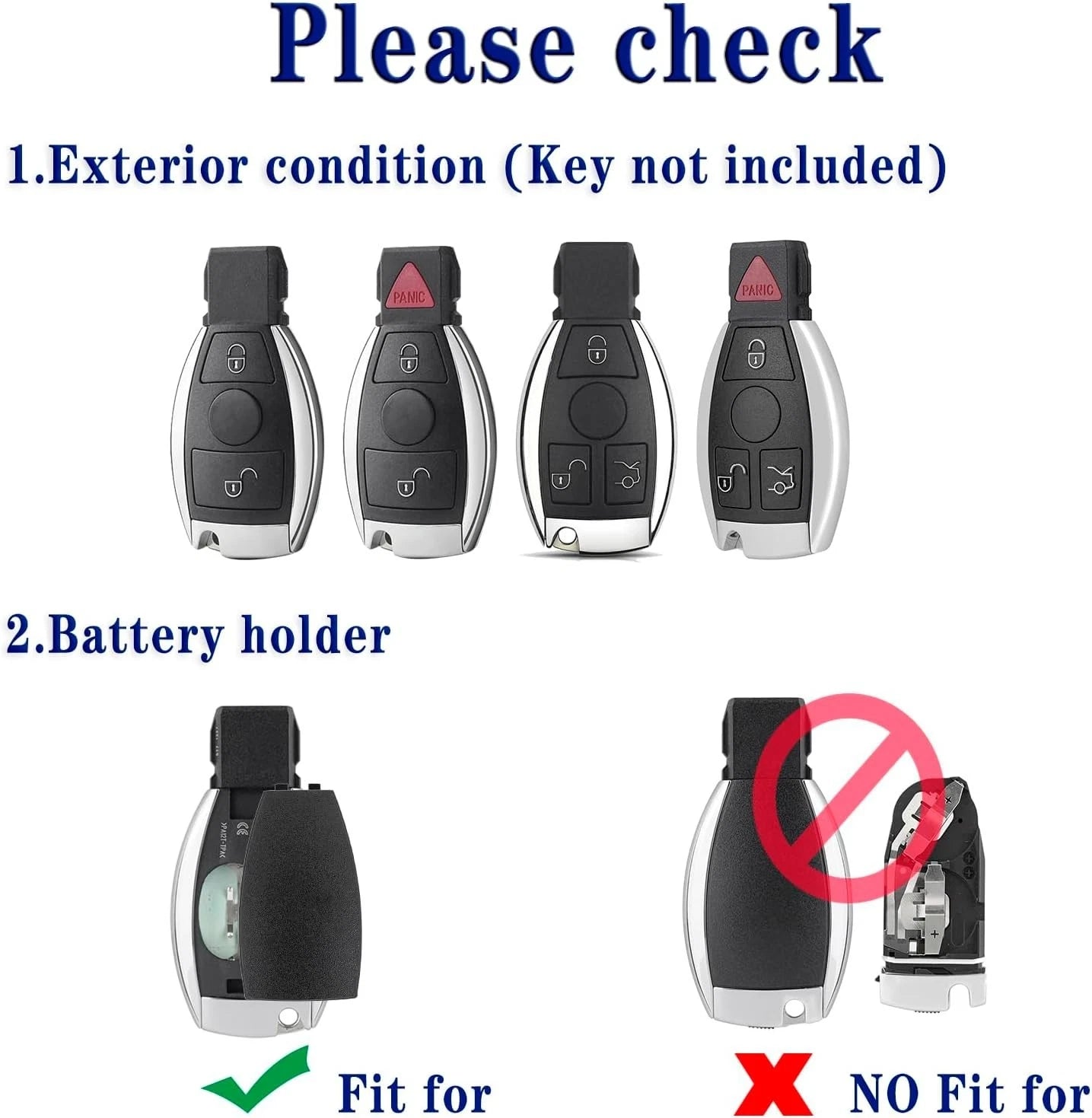 Compatibility chart for Mercedes-Benz key fob battery covers