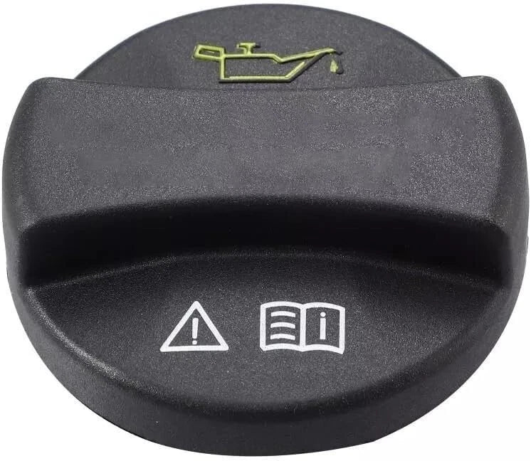 Flat front view of Mercedes engine oil cap with green oil icon