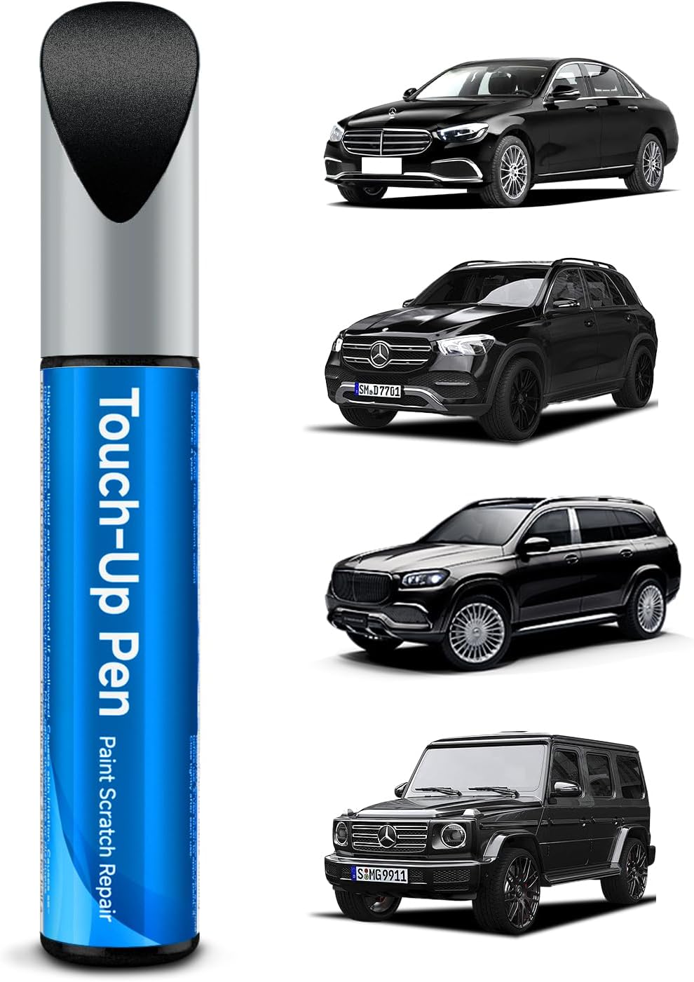 Obsidian Black paint pen featured with Mercedes vehicles in matching color