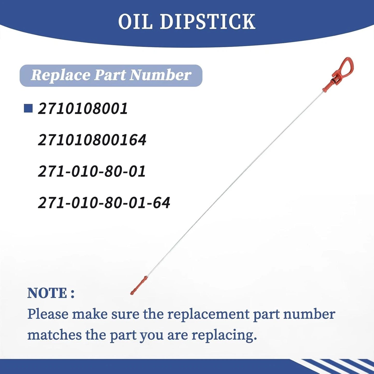 Oil Dipstick Compatible Part Numbers 2710108001, 271010800164