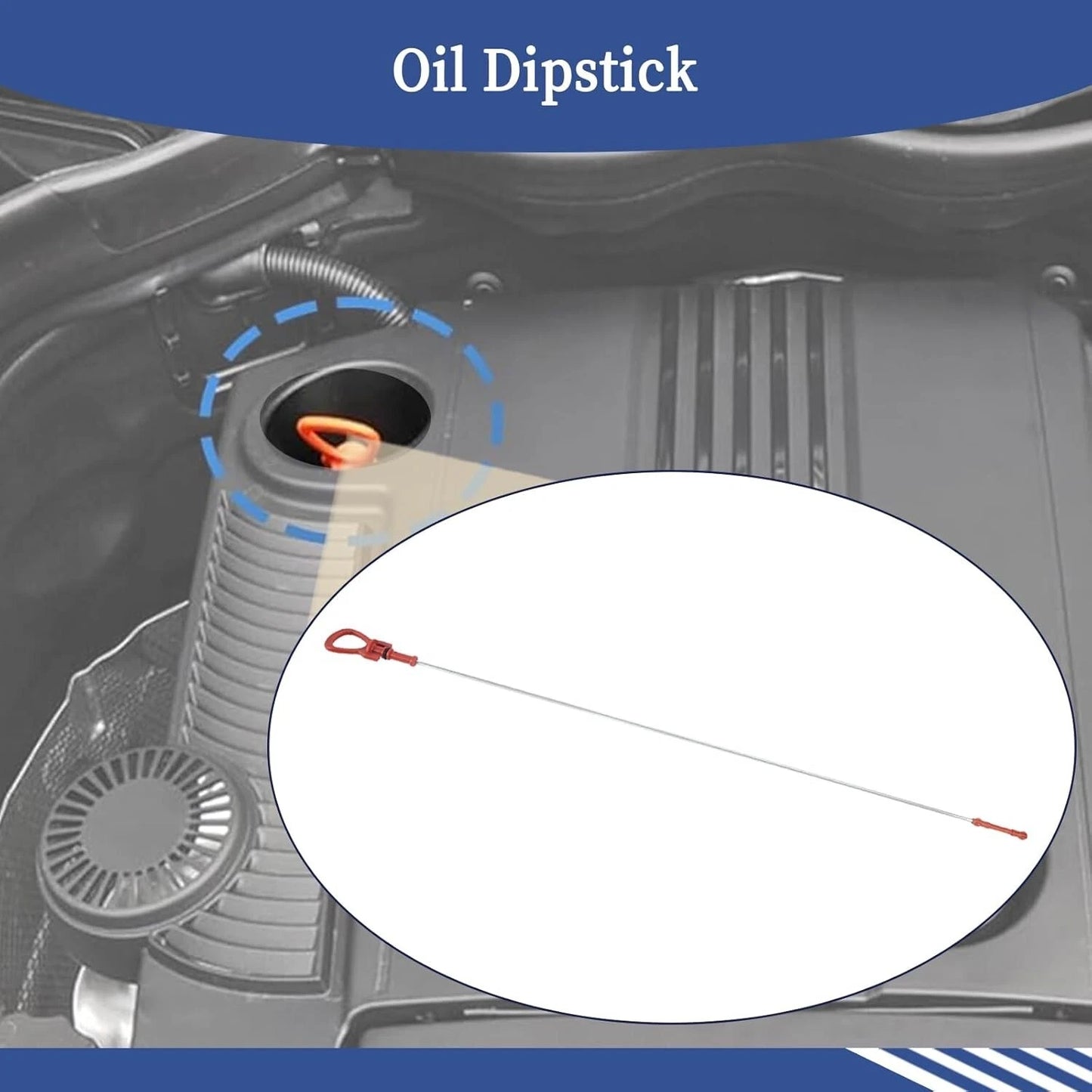 Oil Dipstick Insertion Point in Mercedes-Benz Engine