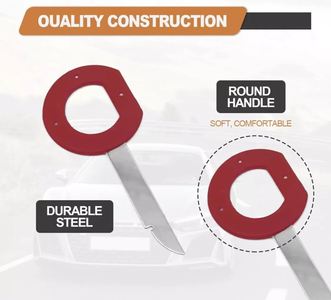 Heavy-duty steel construction with soft plastic round handle for Mercedes stereo tool