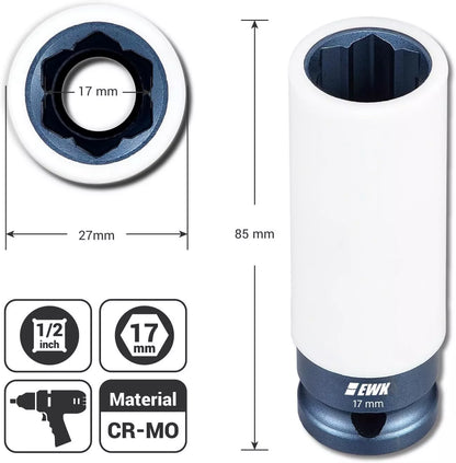 17mm socket dimensions and specifications for Mercedes lug bolts