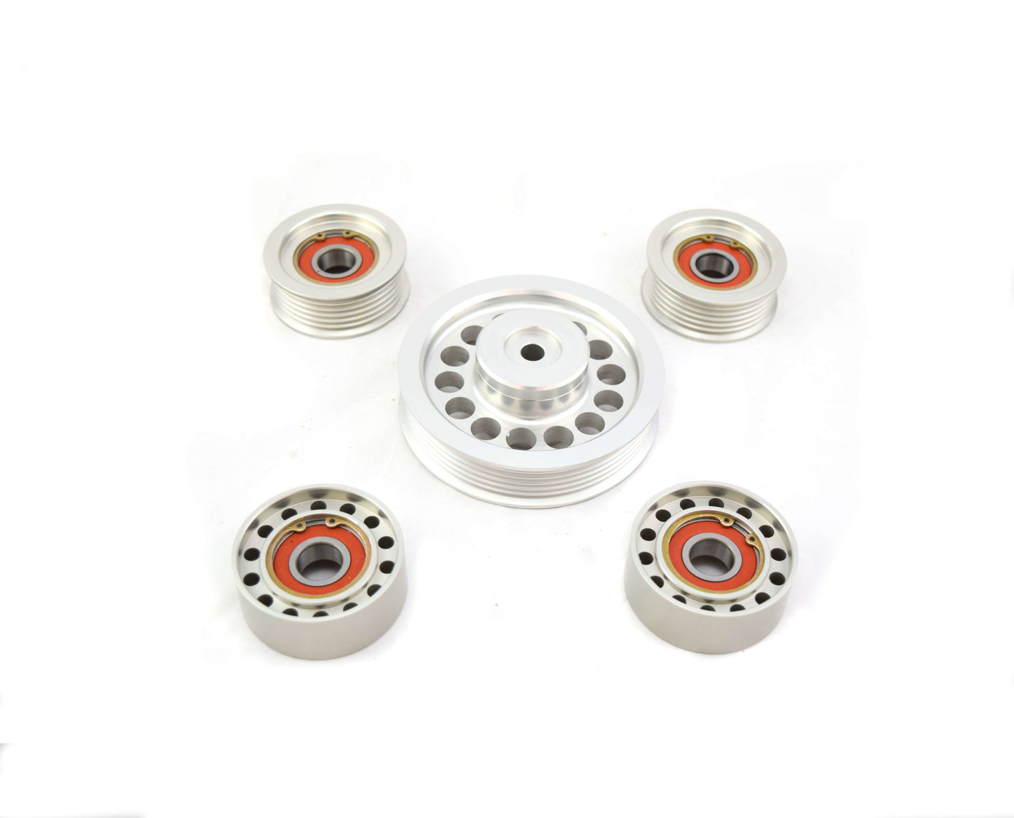 5-Piece Mercedes M157 Idler Pulley Set – Billet Upgrade E63 CLS63 S63