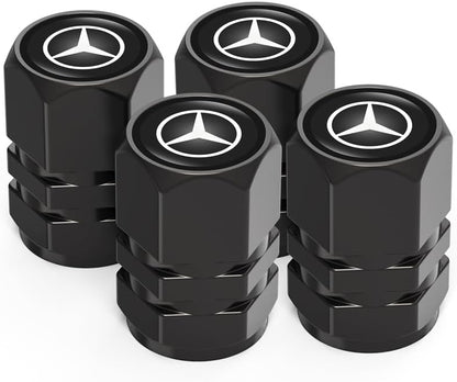 Car Tire Valve Caps Tire Dust Caps for Mercedes Benz CESM CLK GLK GL AB AMG GLS GLE AMG Series,4pcs Auto Tire Valve Stem Caps Tire Air Cover,Anodized Dust Caps for Car Tire,Leak-Proof