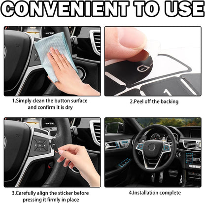Mercedes Dashboard Button Repair Stickers Kit - Restore Faded Climate Radio Window Controls W204 W212 W205 CLA CLS GLC GLK