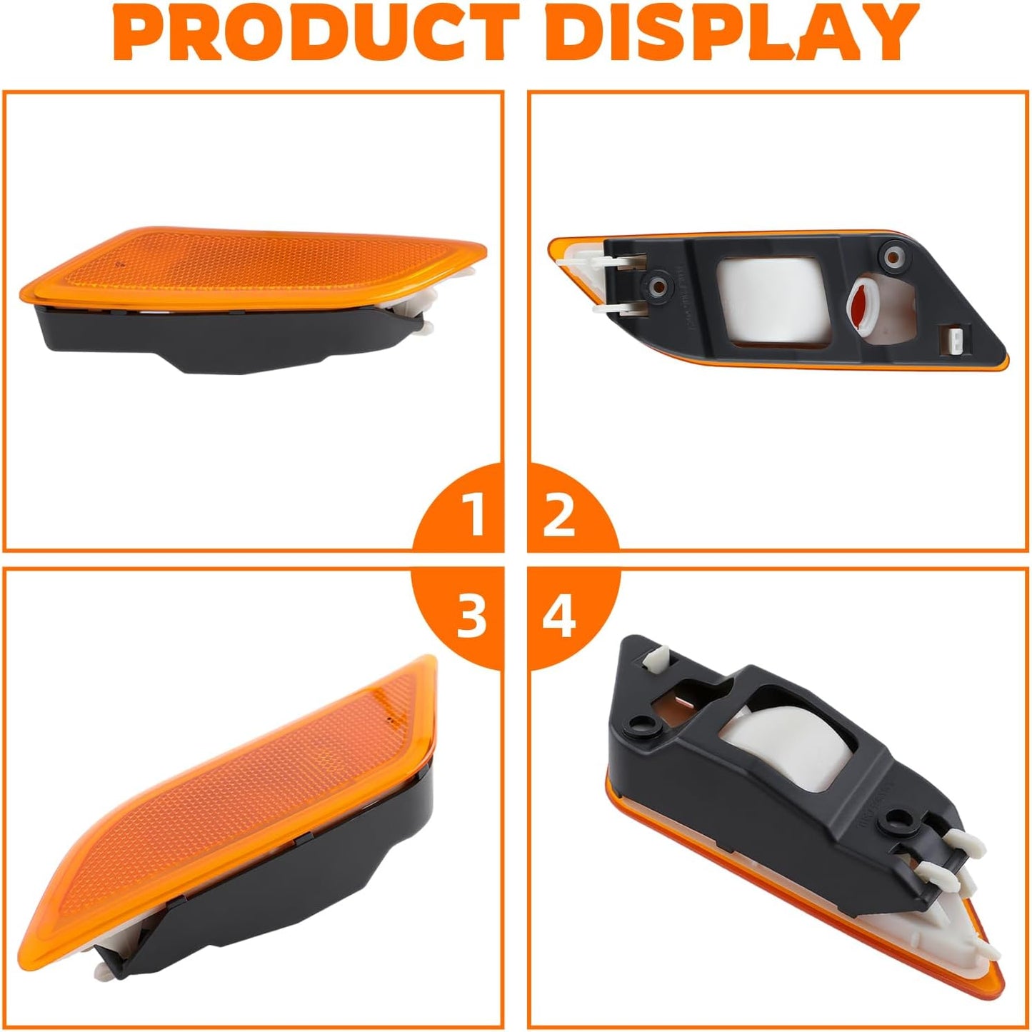 2012–2015 Mercedes W204 C-Class Amber Front Bumper Side Marker Lights – OEM-Style Direct Replacement Pair (Left + Right)
