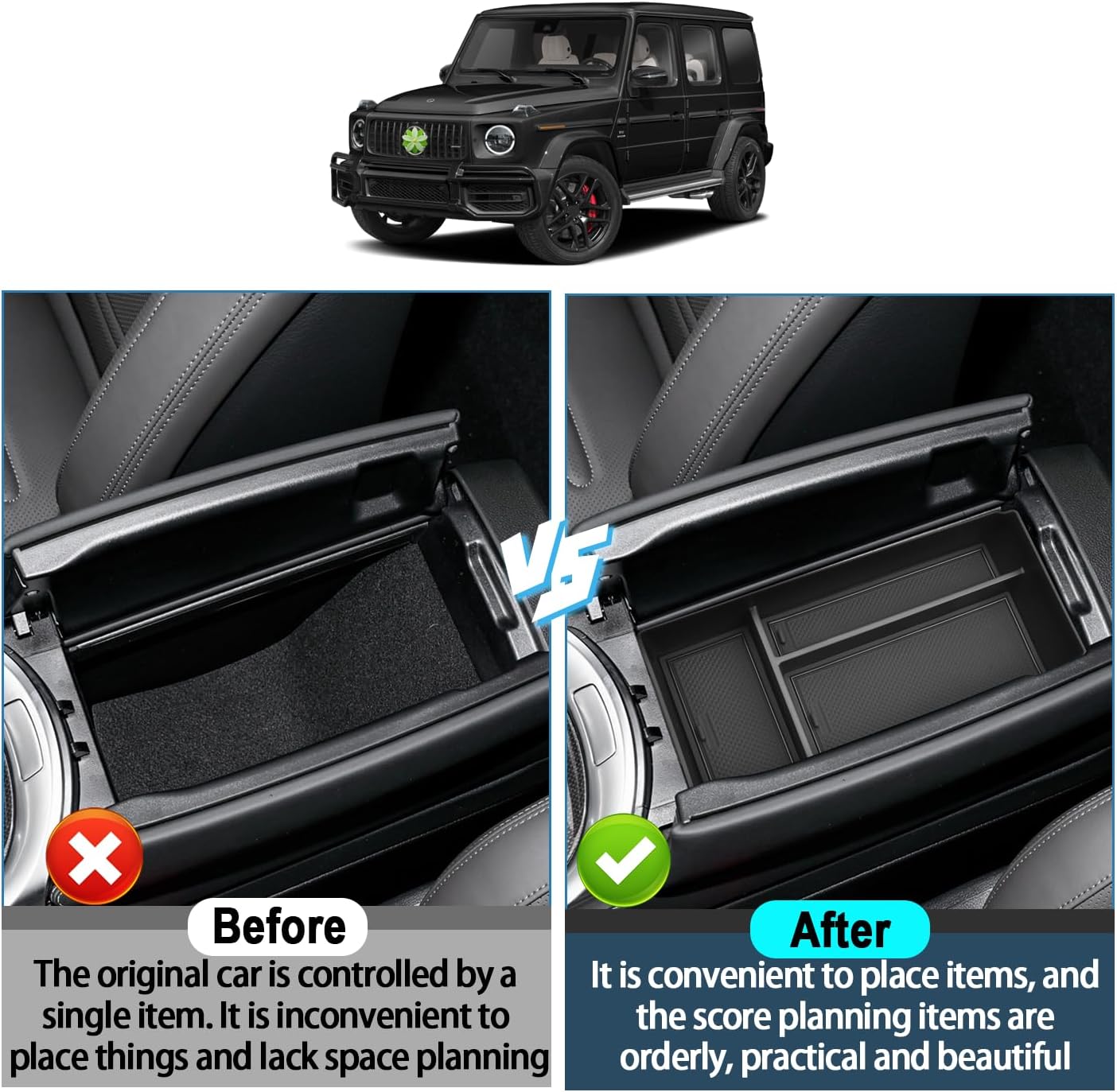 Mercedes G-Class W463 W464 Center Console Organizer Tray for G550 G580 G63 AMG 2019-2026