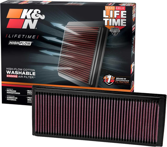 K&N High-Flow Engine Air Filter for Mercedes E350, C350, C300, C320 – 33-2181