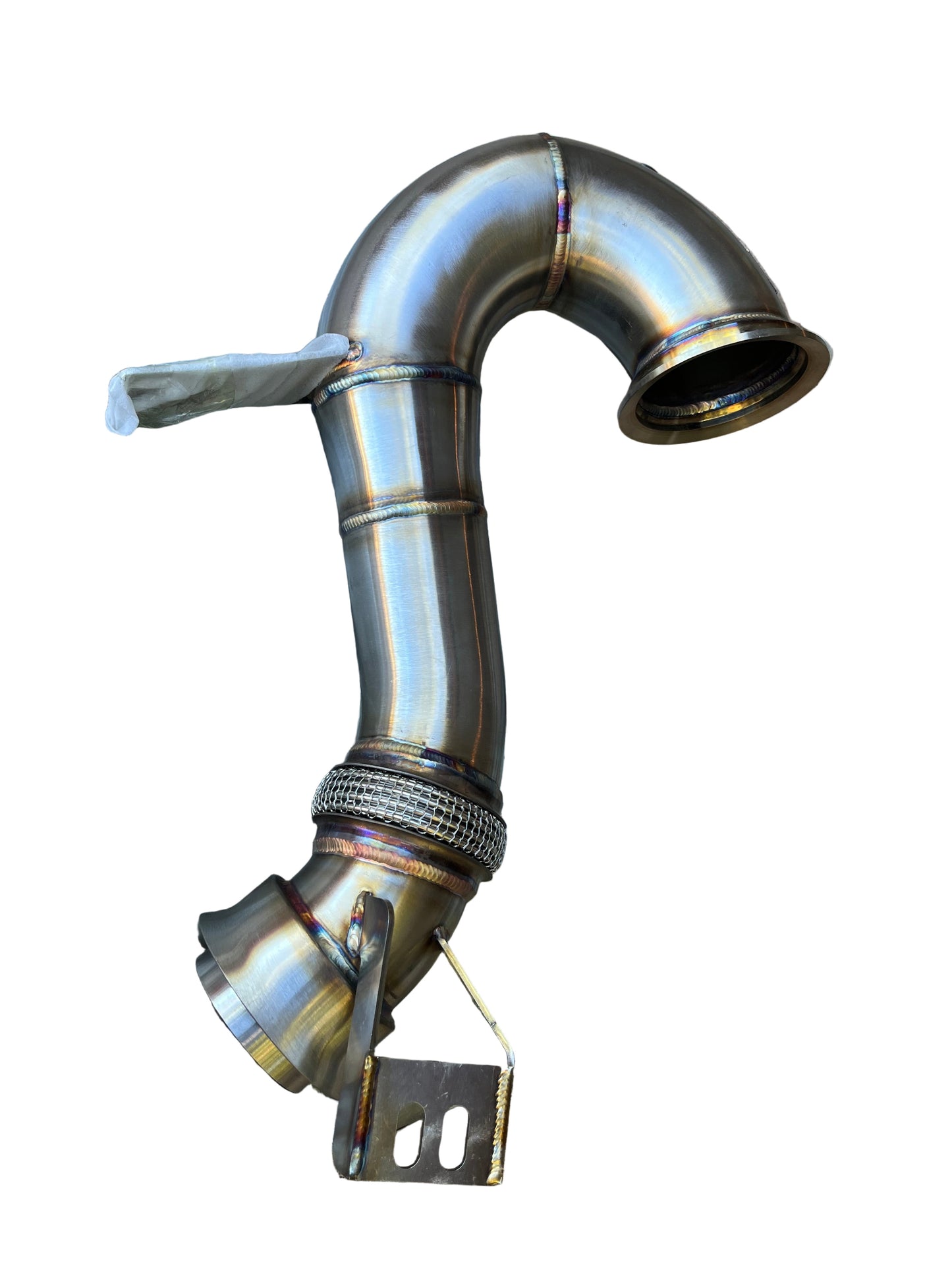 Precision TIG-welded stainless catless downpipe for Mercedes E53 AMG M256 3.0L turbo inline-6