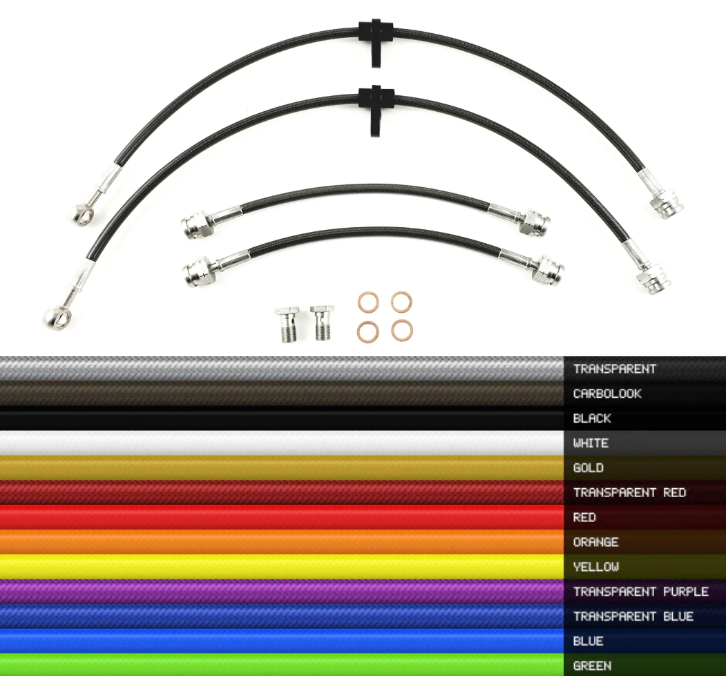 00-04 SLK32 AMG Steel Braided Lines Brake Line Kit for Mercedes SLK Class R170