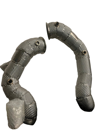 M177 Heat Shielded Catless Downpipes for Mercedes-AMG E63 & E63S (W213) 2017–2020