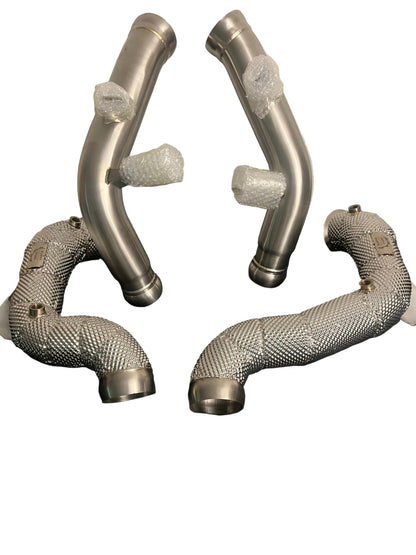 M177 Heat Shielded Catless Downpipes for Mercedes-AMG E63 & E63S (W213) 2017–2020