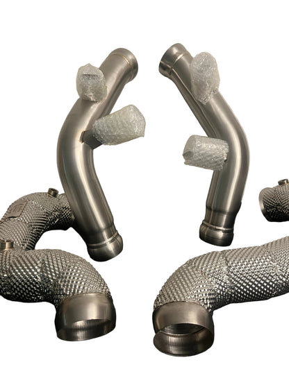 M177 Heat Shielded Catless Downpipes for Mercedes-AMG E63 & E63S (W213) 2017–2020