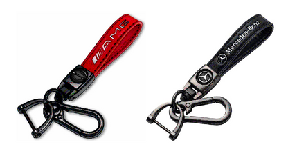 Genuine Leather Keychain Red Black AMG Mercedes Benz A C E S Class GLK CLA GLA