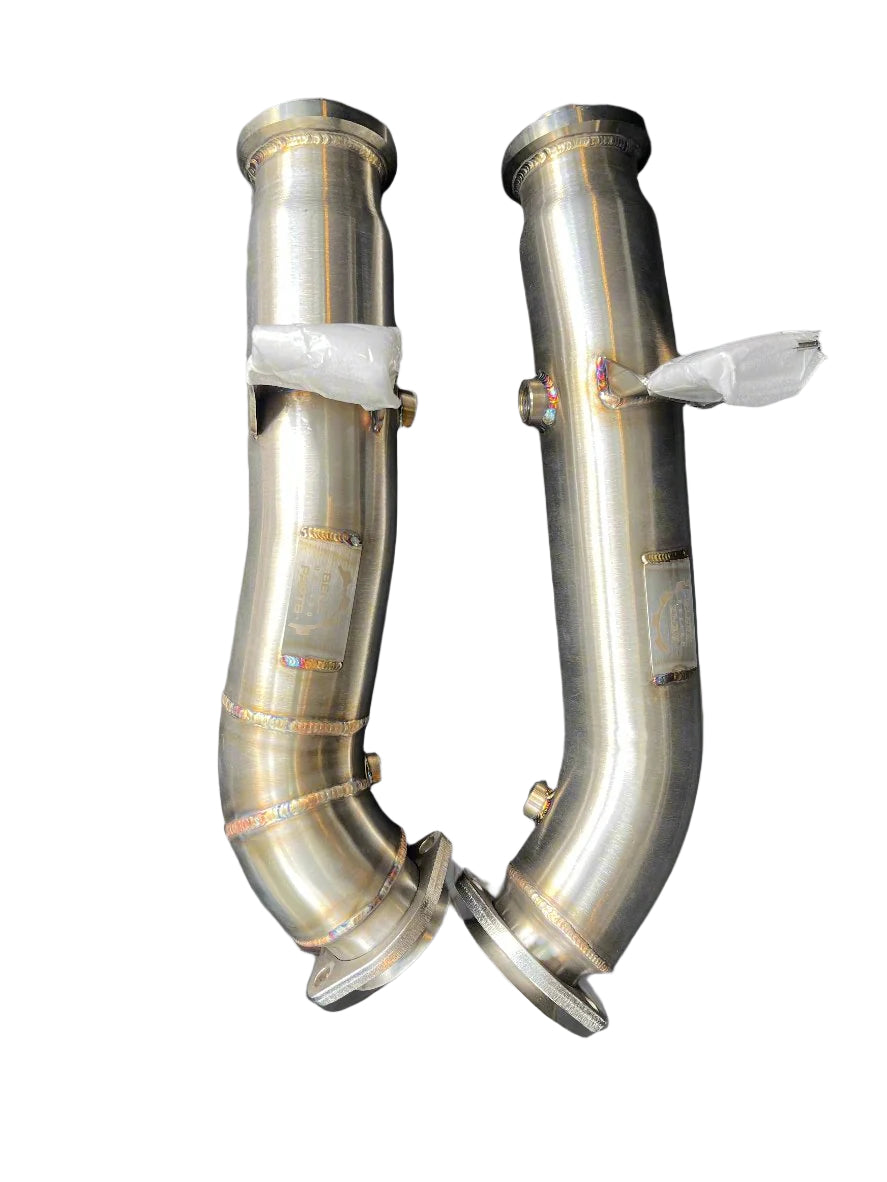 Pair of stainless steel downpipes for Mercedes AMG M276 applications
