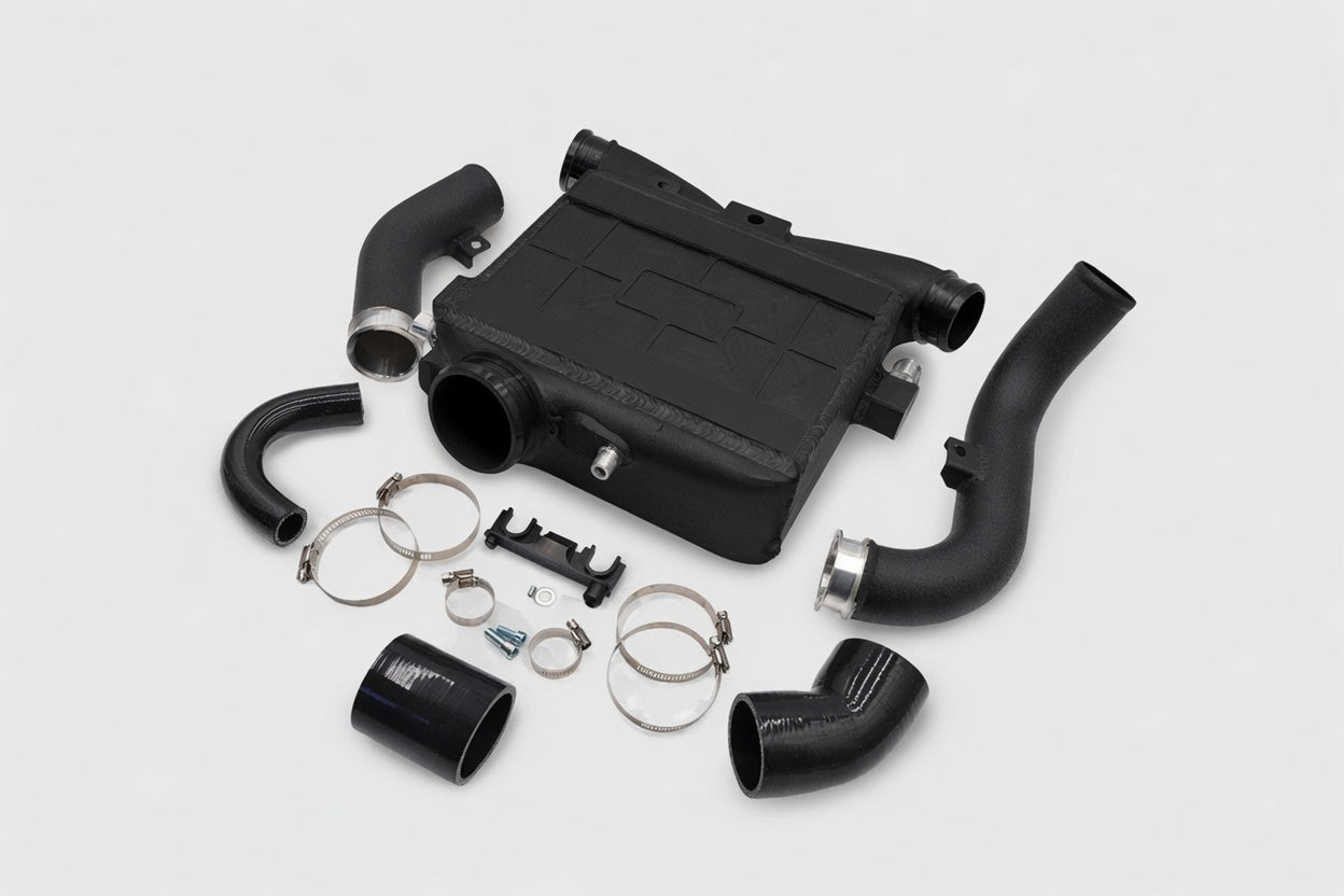 BenzUnited Parts M276 aluminum intercooler core and mounting hardware for C43 GLC43 GLE43 E43 AMG – 1.5mm 304 stainless steel construction