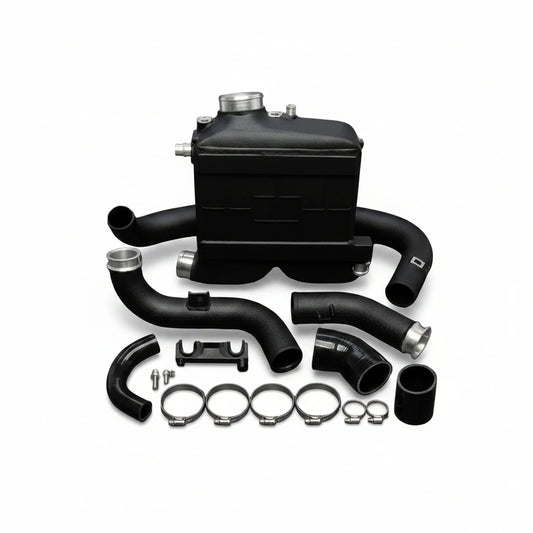 BenzUnited Parts M276 performance intercooler upgrade kit complete with large core, charge pipes, clamps, brackets and all hardware for Mercedes C43 AMG, GLC43 AMG, GLE43 AMG, E43 AMG and E400