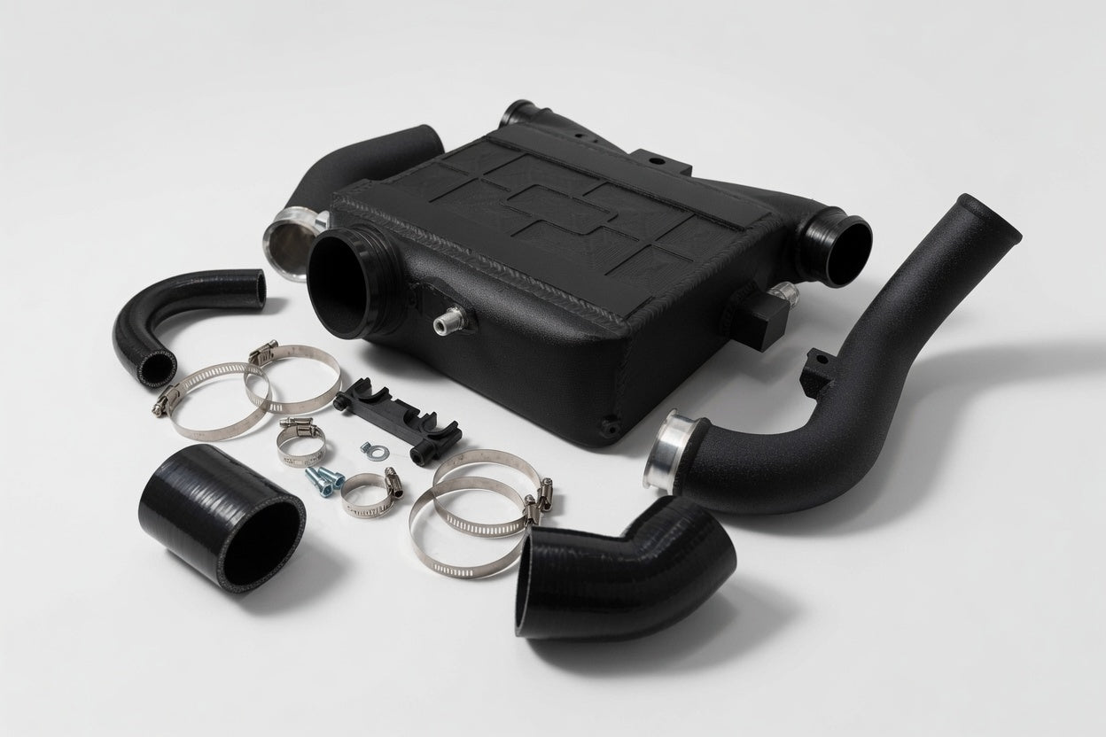 BenzUnited Parts M276 performance intercooler kit with charge pipes, clamps and hardware for Mercedes C43 AMG, GLC43 AMG, GLE43, E43 and E400