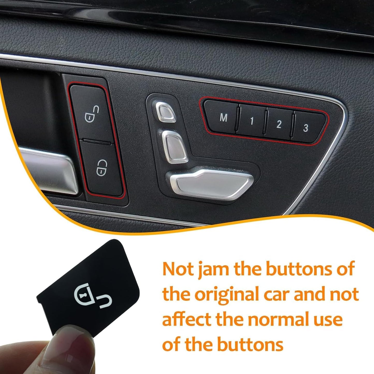 BenzUnited Parts Mercedes door switch button trim cover does not jam original buttons perfect fit black interior upgrade W204 W212 W166