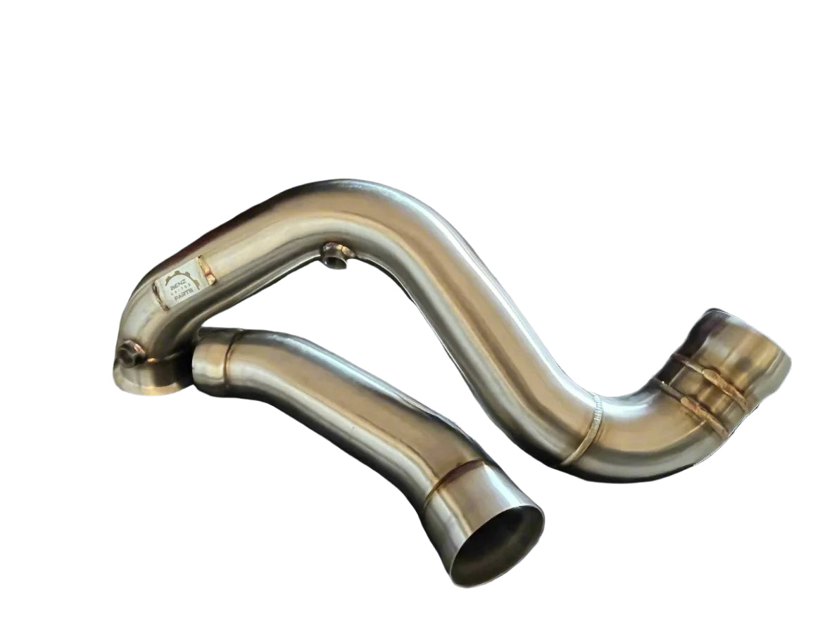 Mandrel bent stainless steel downpipe section for Mercedes AMG C63