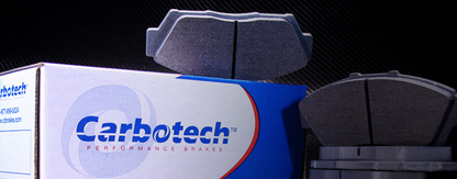 Close-up of Carbotech brake pads for Mercedes-Benz C43 AMG