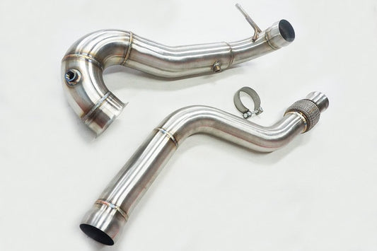 Catless stainless steel downpipe for Mercedes-AMG CLA45 and GLA45 with M133 engine