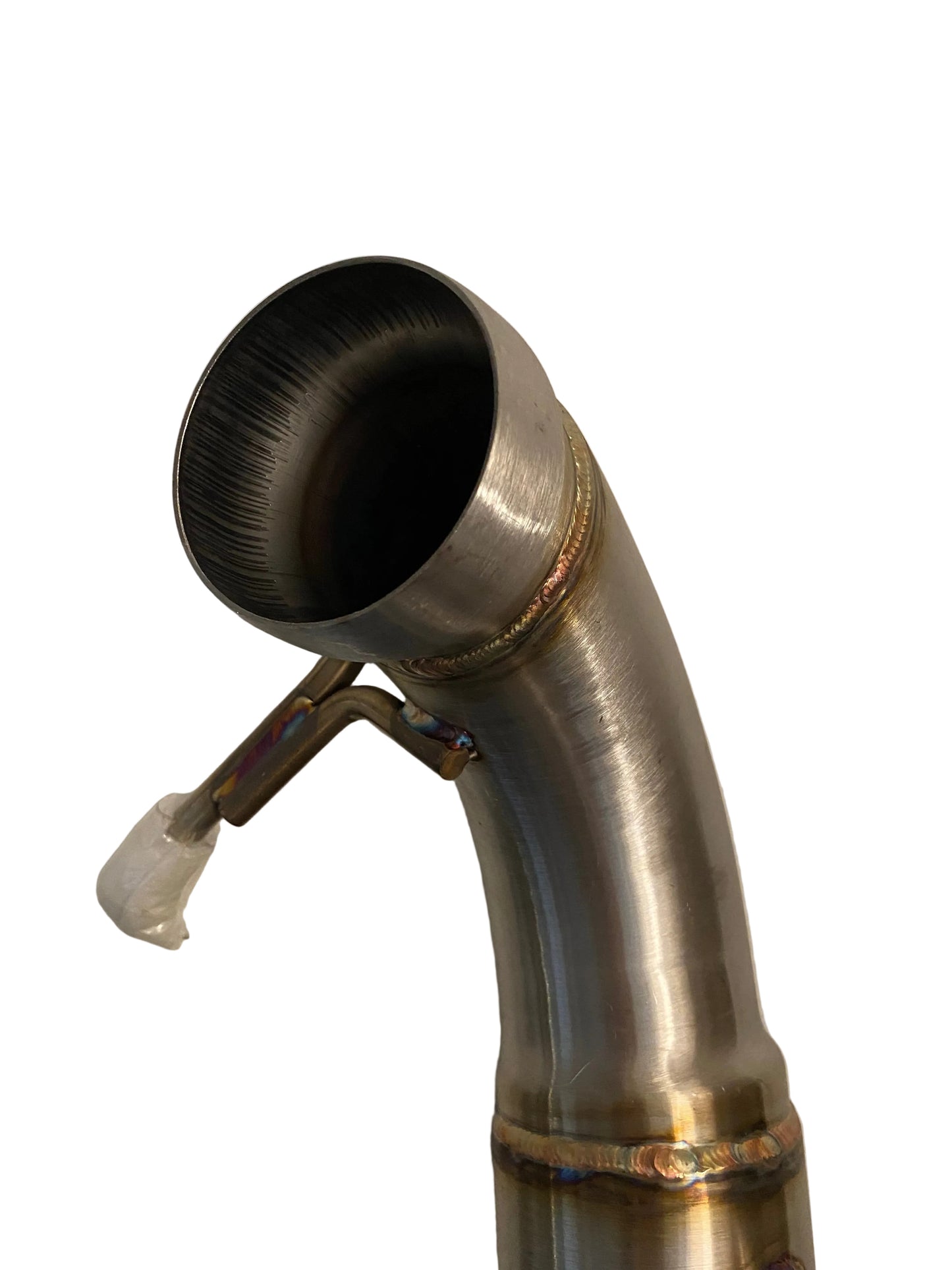 Mercedes CLA45 GLA45 catless downpipe outlet bend and flange detail