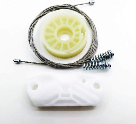 Main view of Mercedes CLK W209 Rear Right Window Regulator Repair Kit with cable, pulley, and bracket