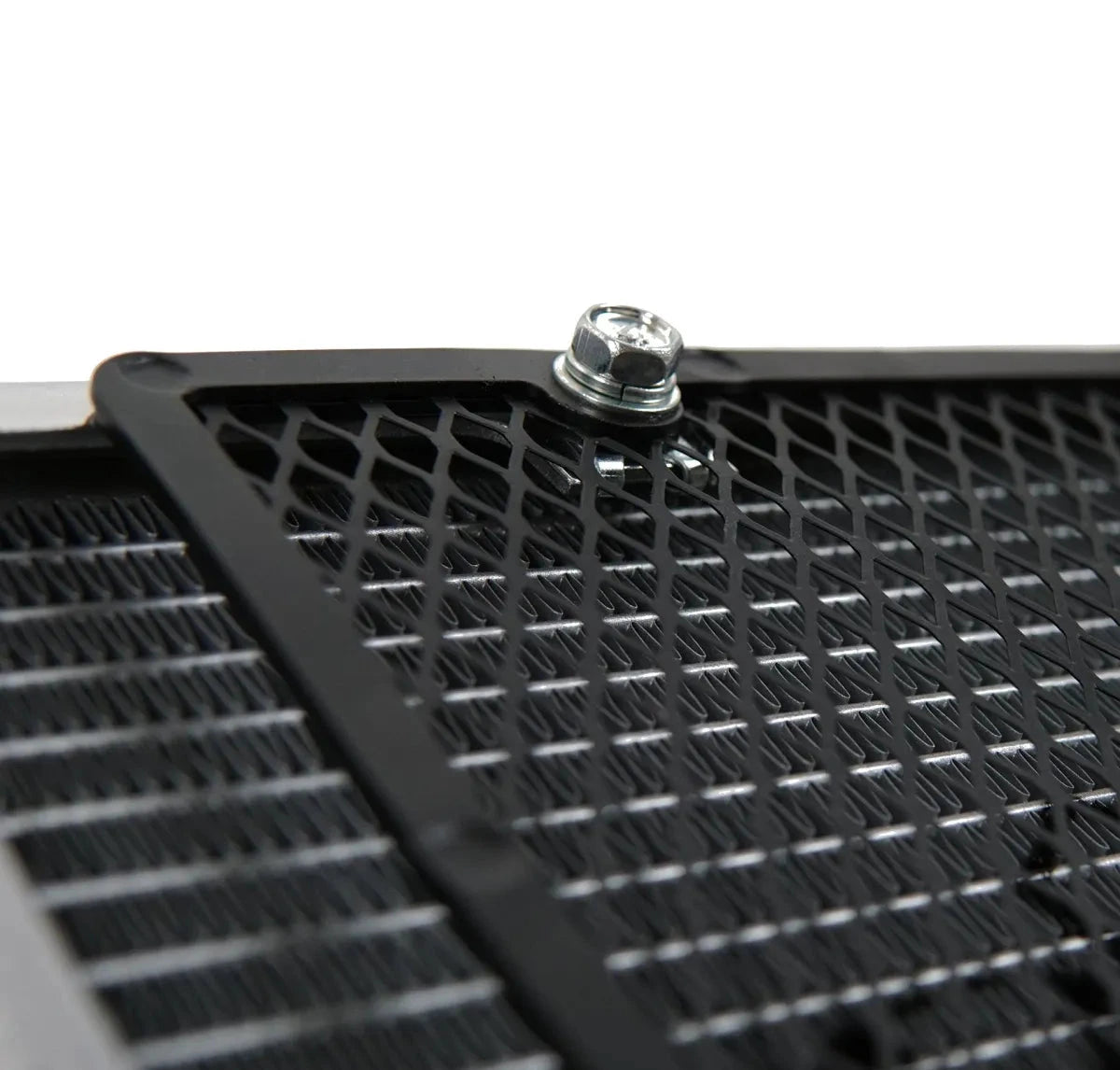 Close-up of CSF 8187 auxiliary radiator B-Tube aluminum core for AMG GT cooling