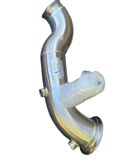 Stainless steel catless downpipe for Mercedes E300 and GLC300 M274 turbo engine – CNC flanges and TIG welds
