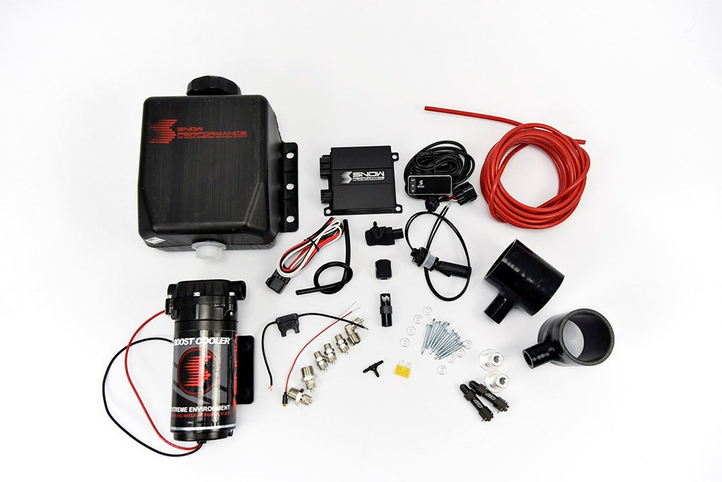 Water methanol injection kit with tank, pump, controller, AEM nozzles, lines, and couplers for E63 / E63S AMG with M177 engine