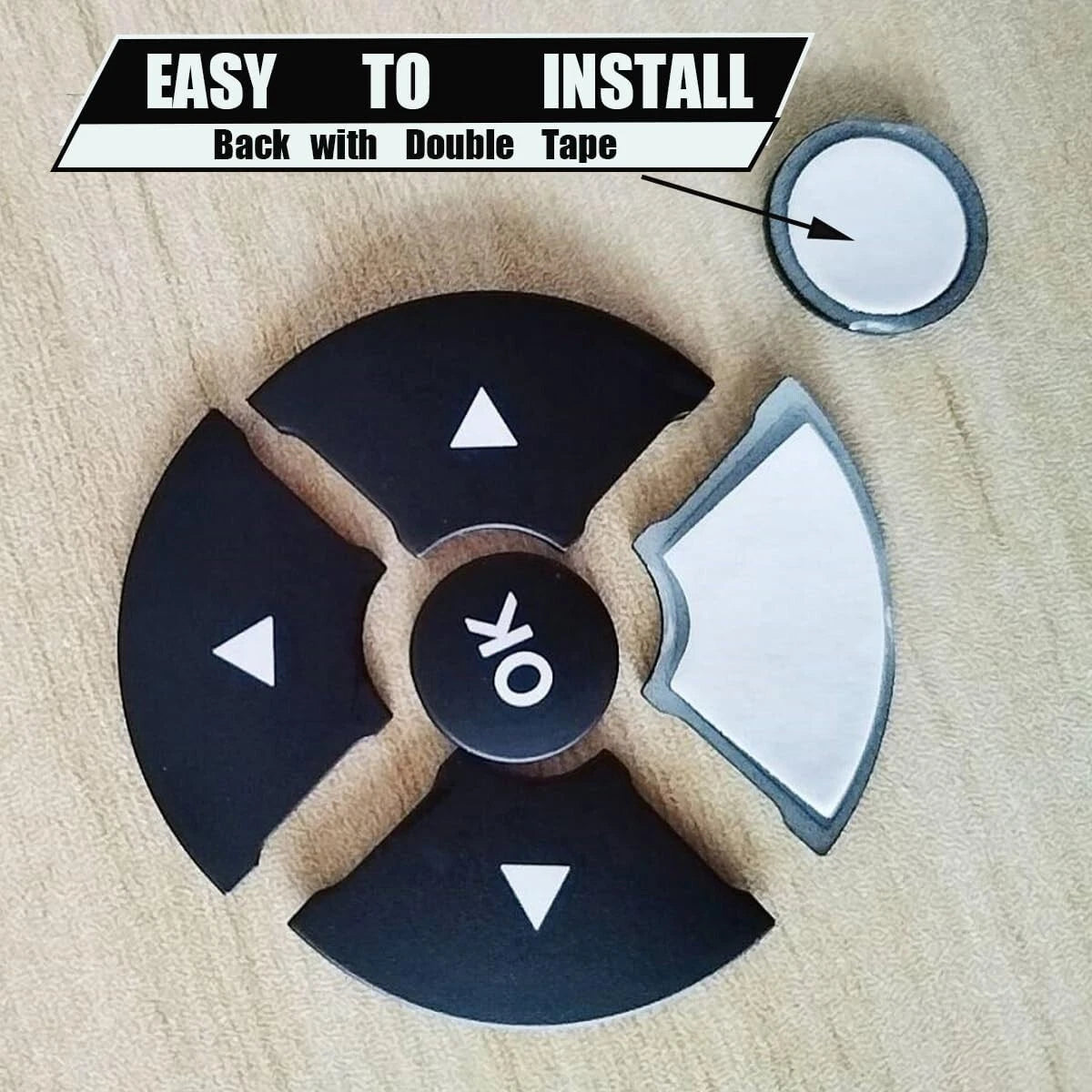 Easy install Mercedes steering wheel button repair decals with adhesive backing