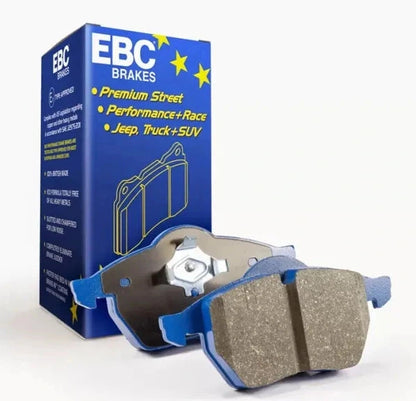 EBC Bluestuff NDX brake pads with original EBC packaging for high performance street and track driving