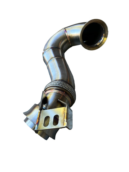 GT53 AMG M256 catless downpipe – high-flow exhaust system for improved spool and throttle response