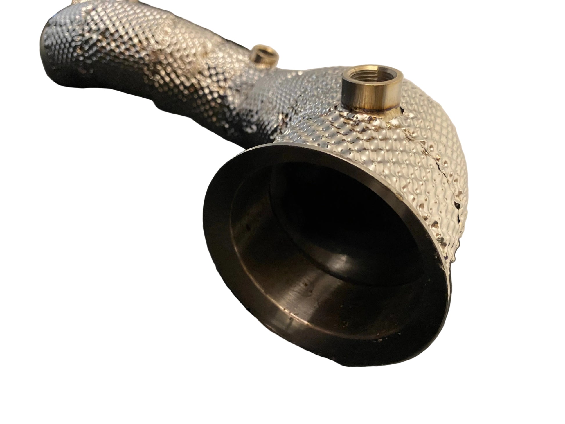 Flange and O2 sensor bung detail on Heat Shielded Catless Downpipes for Mercedes E63 E63S M177