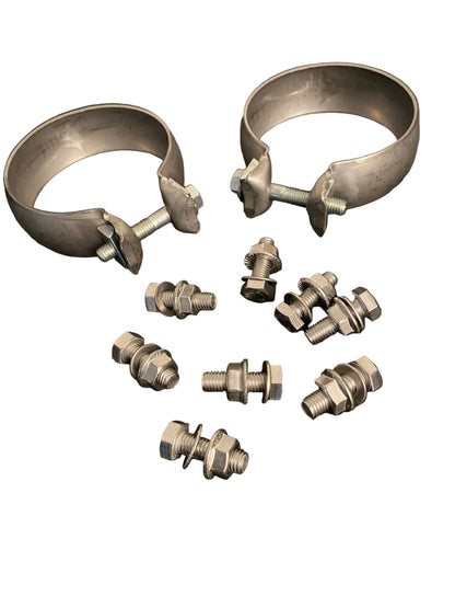 V-band clamps and hardware included with Heat Shielded Catless Downpipes for E63 E63S W213